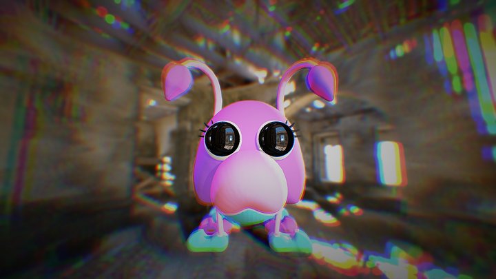 Poppy Playtime Cassie Cute Pillar 3D Model