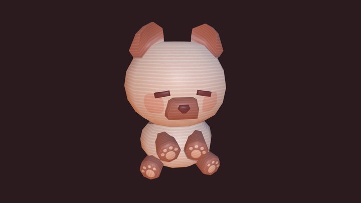 Low-Poly Bear Plushie 3D Model
