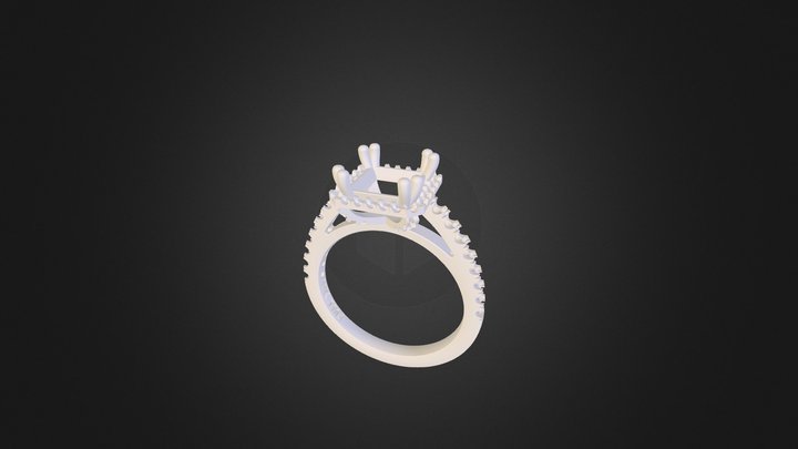 Vintage inspired Engagement Ring 3D Model