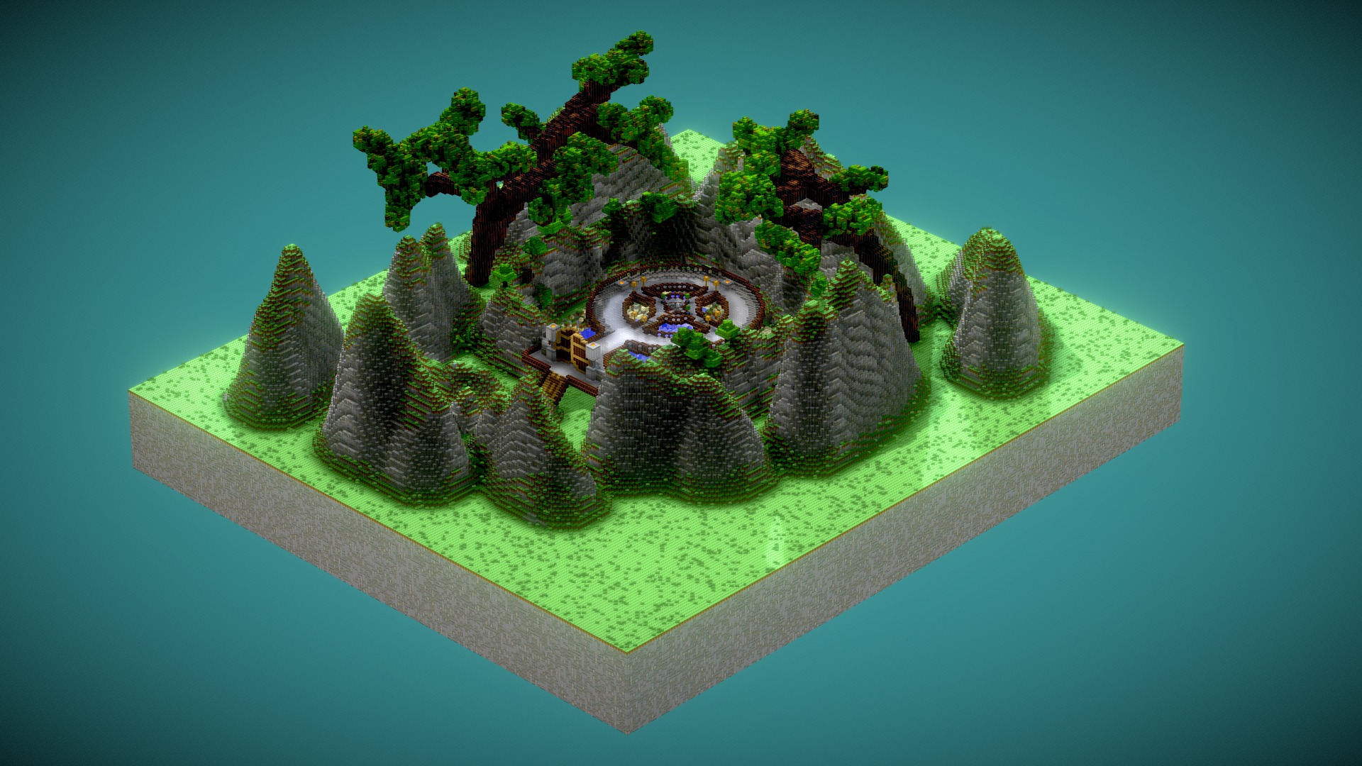 3D model Gate lake spawn 01 - This is a 3D model of the Gate lake spawn 01. The 3D model is about a group of trees.