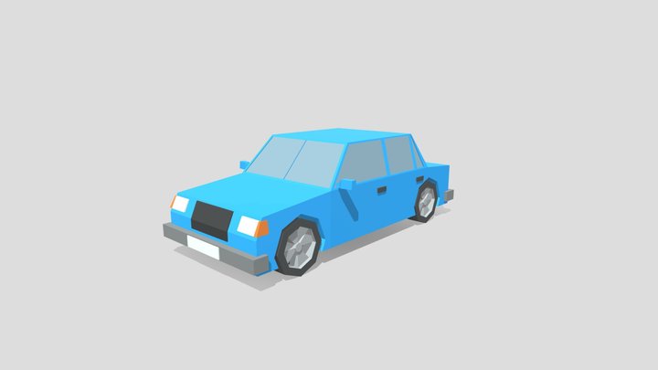 Low Poly Sedan 3D Model