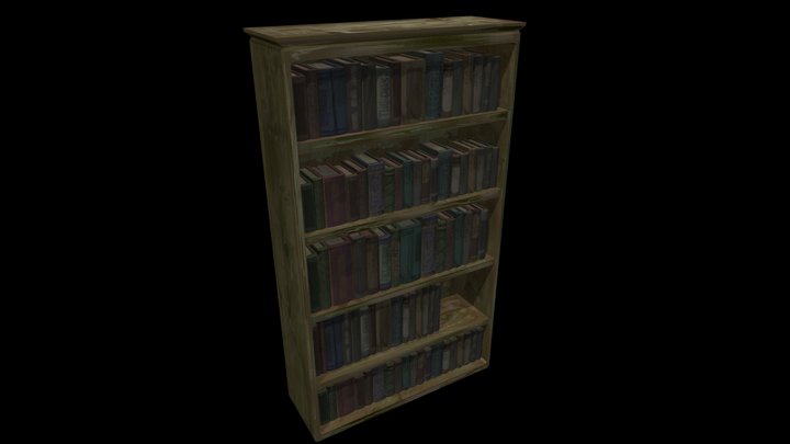low poly bookshelf 3D Model