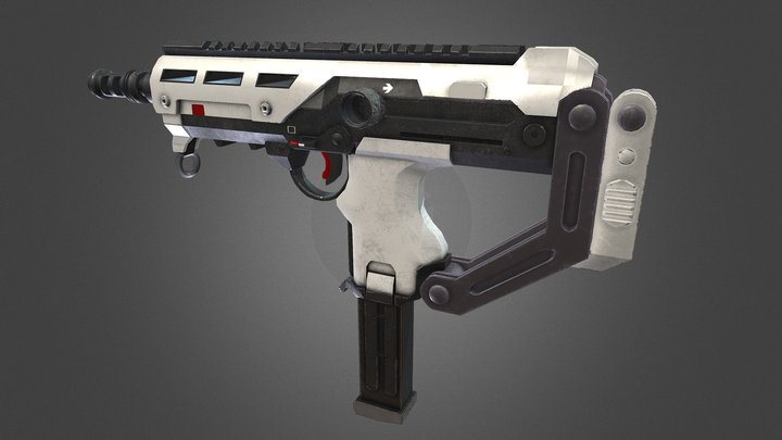 Futuristic SMG Weapon 3D Model