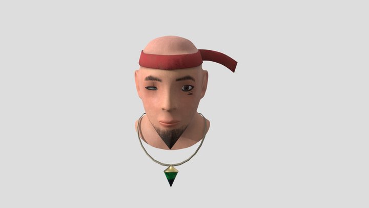 Monk Head Bust 3D Model