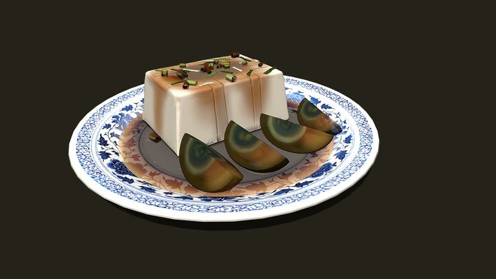 Asia Food Preserved Egg Tofu(right Place) 3D Model