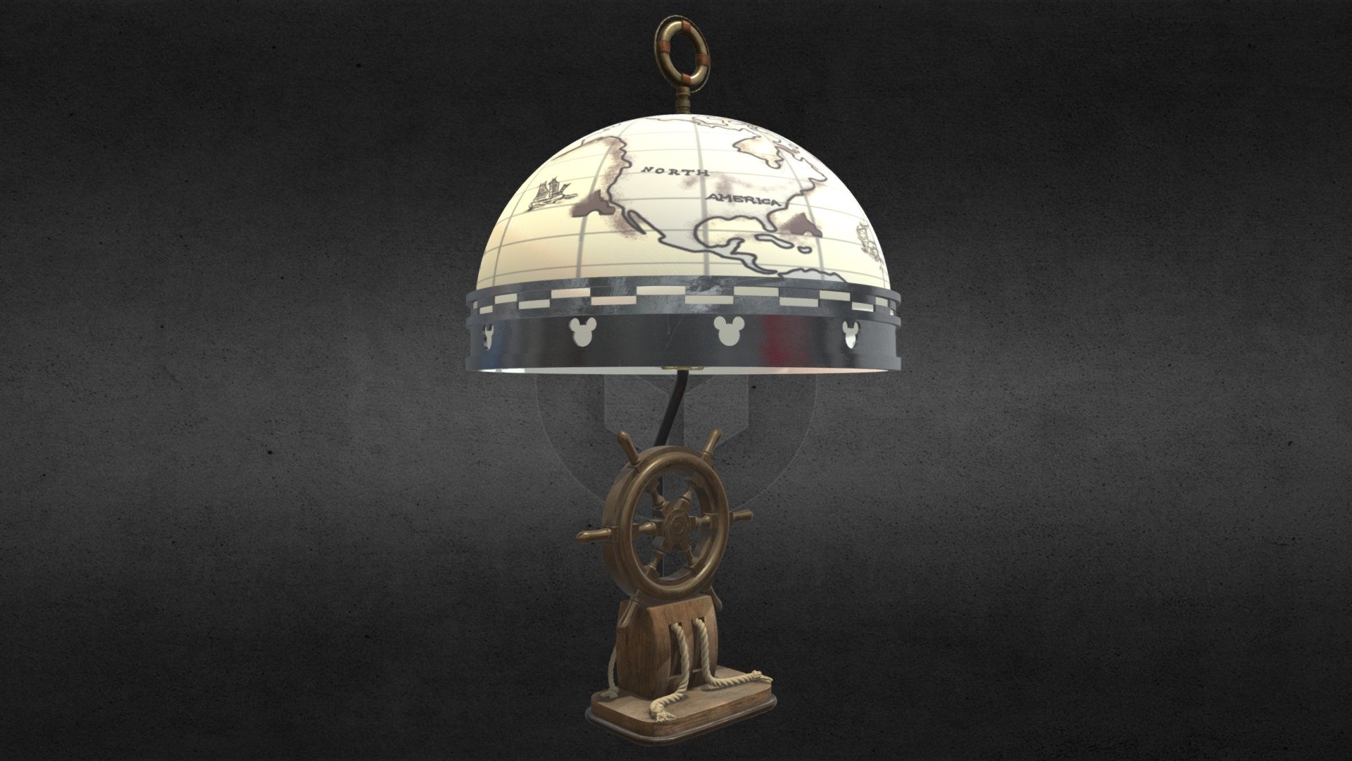 Disney Cruise Line Globe Lamp Download Free 3D model by WED Designs