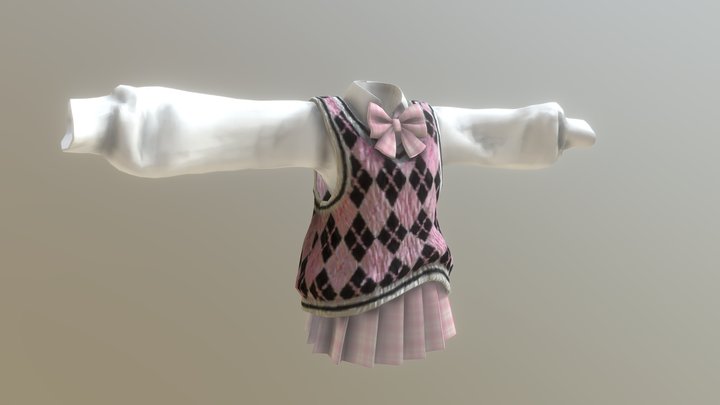 Pastel Pink Blazer With Patterns (With Bones) – Modello 3D gratuito STL