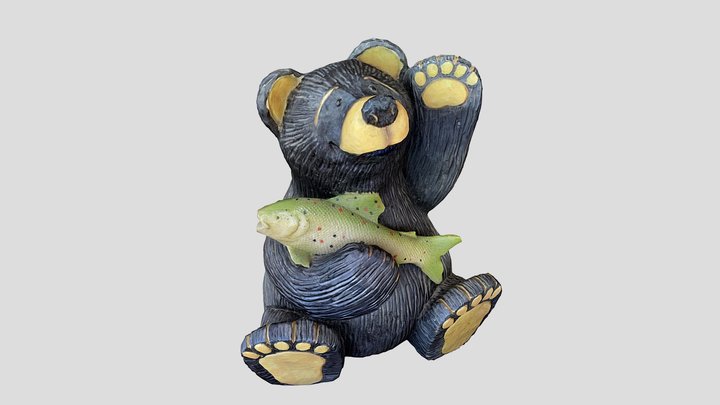 Black Bear Figurine 3D Model