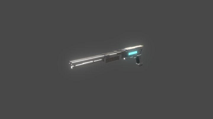 Sci-fi Pistol - Shotgun Module 3D Model