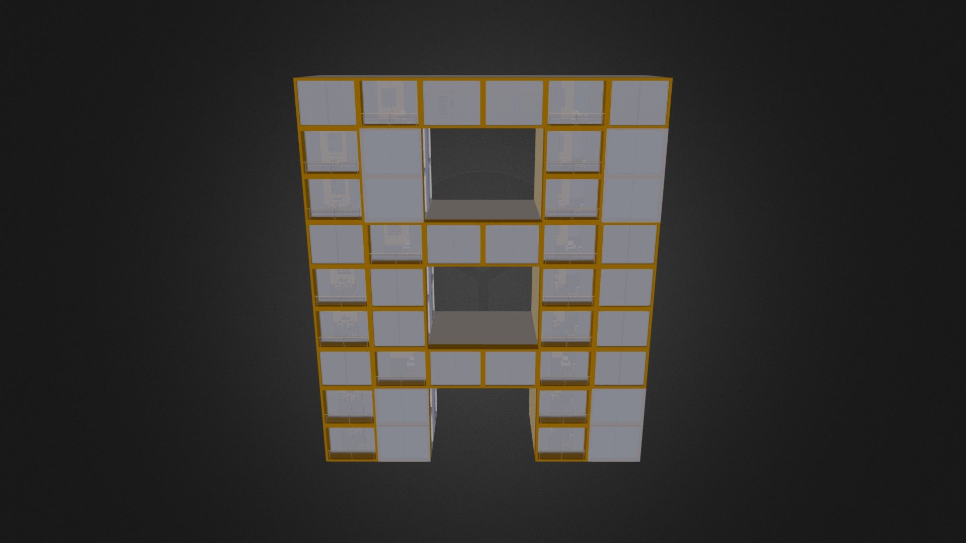 group of flats 9 stories 3D model by MNA (mohamednaeim) [3c332e5