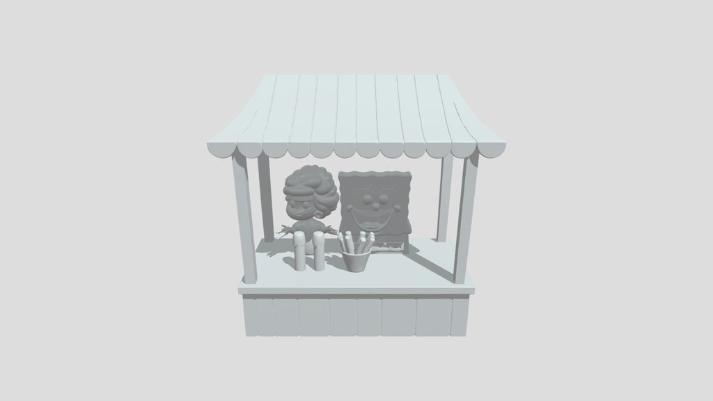 SpongeBob selling churros at a stall