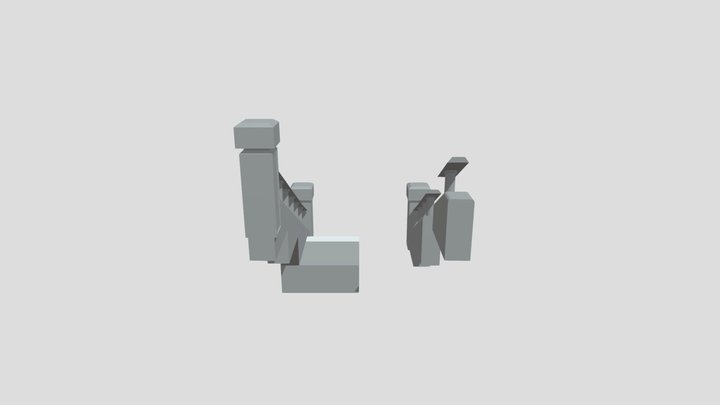 Stone Stairs Modular Set 3D Model