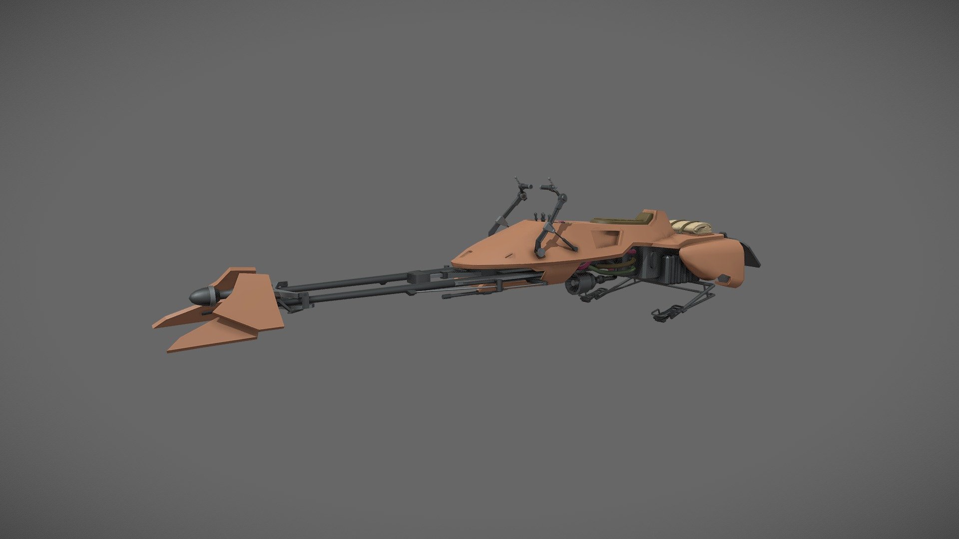 Speederbike 74-Z Star Wars Detailed draft