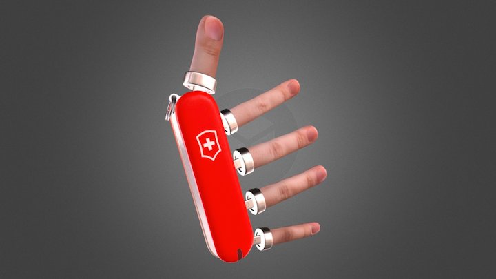 Fingers Army knife 3D Model