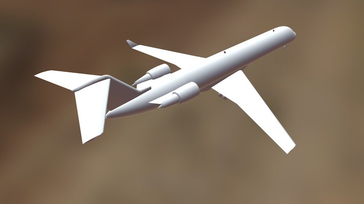 White CRJ 3D Model