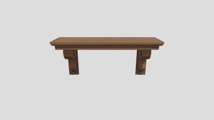 Wooden Shelf 3D Model