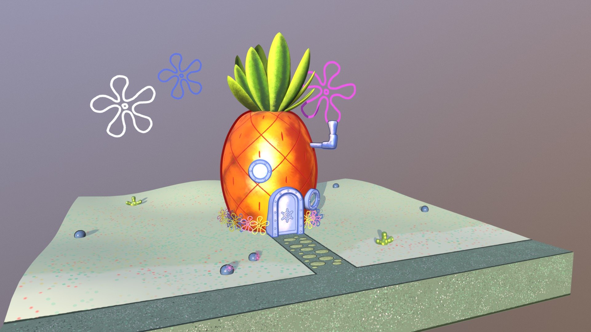 Spongebobs Pineapple House Buy Royalty Free 3d Model By Addeino