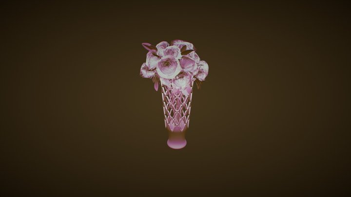Vase Roses 3D Model