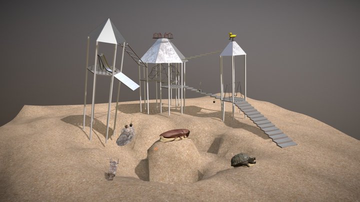 Uncanny Playground (Low Poly) 3D Model