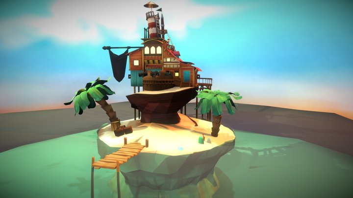 A Pirate House 3D Model