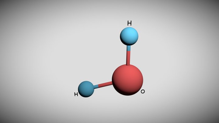 Молекула воды H₂0 3D Model