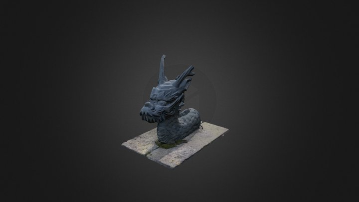 A-un Dragon Statue built in 1637 3D Model