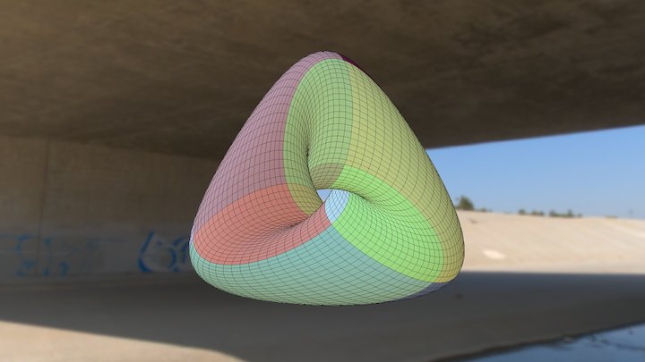 Bézier surface of impossible triangle 3D Model