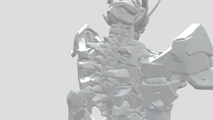 Horned Mecha Guardian 3D Model