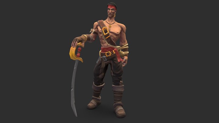 Stylised Pirate Character - Posing 3D Model