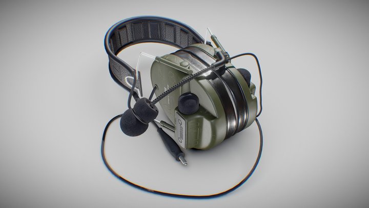 3M - Peltor ComTac VI Headset - Game Ready Asset 3D Model