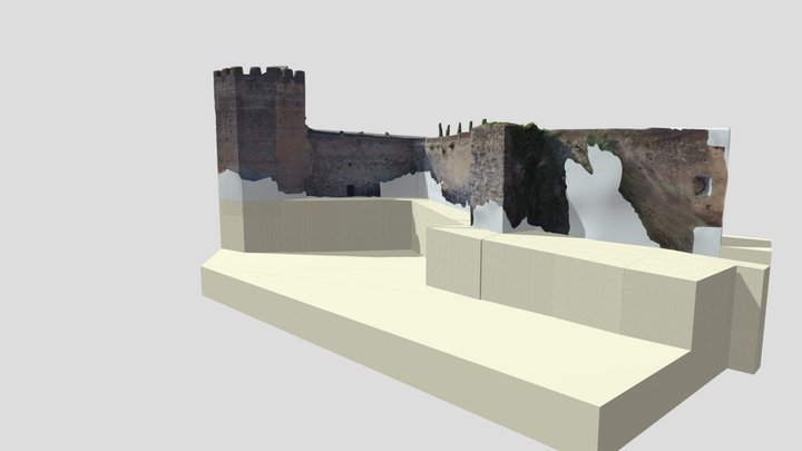 Torre Redonda, paso albarrano y su lienzo 3D Model
