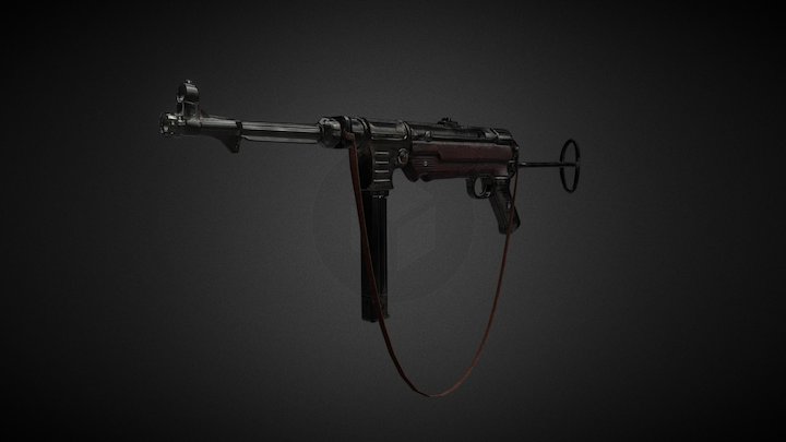MP40 Submachine Gun 3D Model