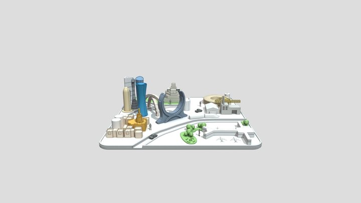 Urban City AR 3D Model