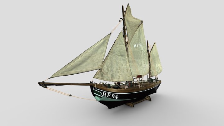 Schiffsmodell Besan-Ewer ANNA 3D Model