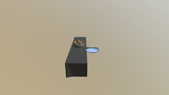 Floating Dinner Objects 3D Model