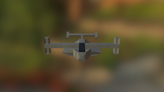 Low Poly Dropship 3D Model