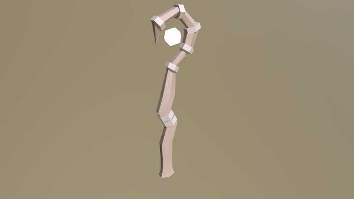 Lowpoly Magic Staff 3D Model