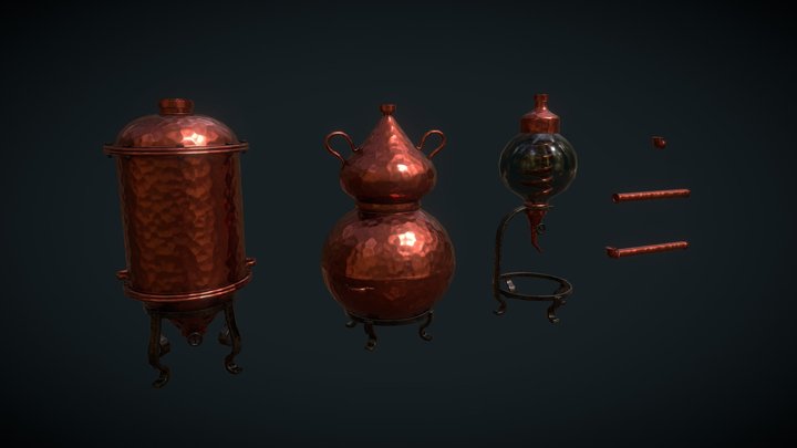 Alchemy Lab / Distillery / Copper Vats 3D Model