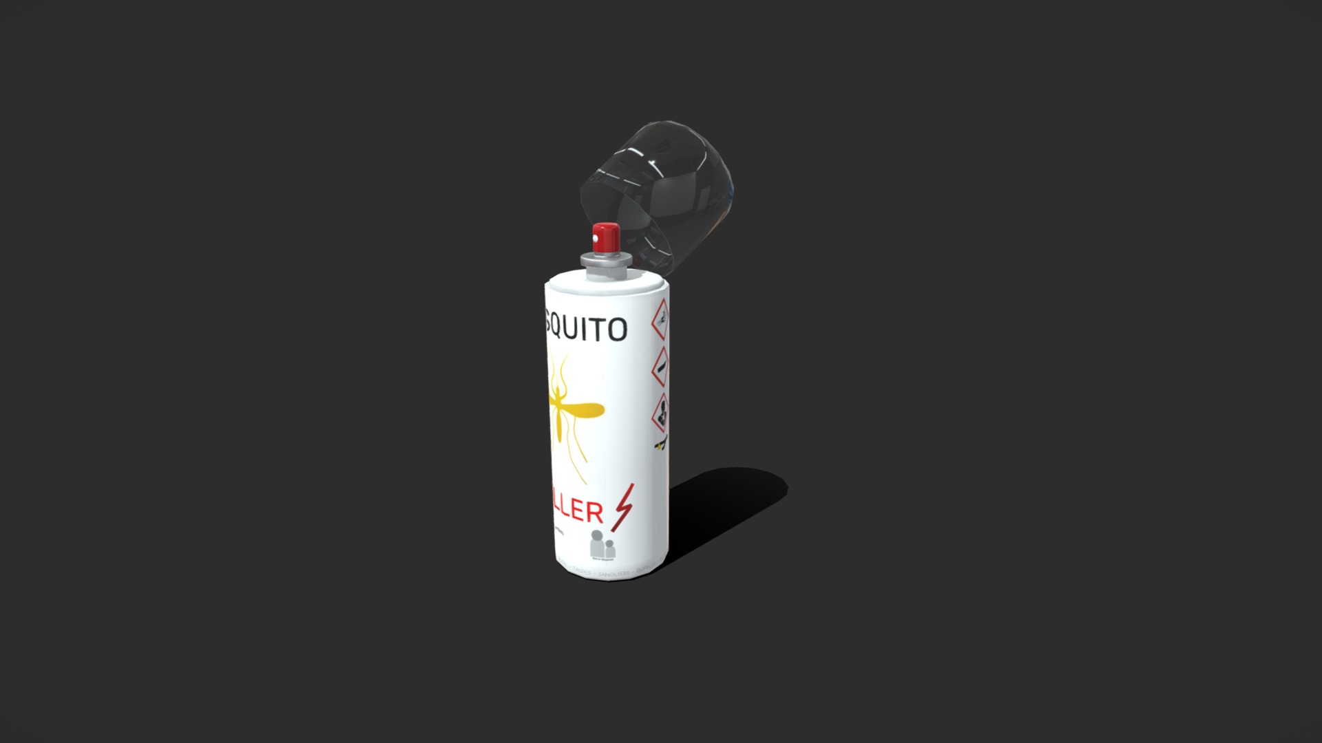 3D model Anti Moustique - This is a 3D model of the Anti Moustique. The 3D model is about a white and red bottle.