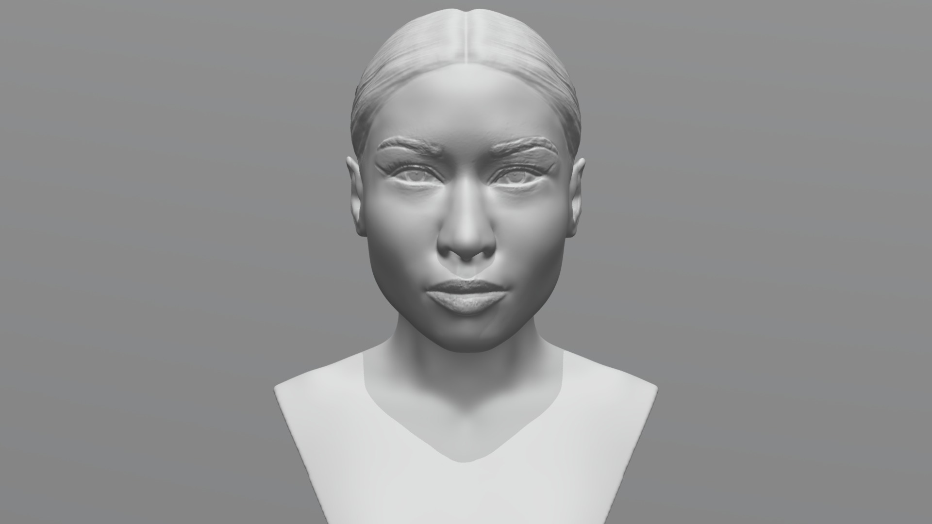 3D model Nicki Minaj bust for 3D printing - This is a 3D model of the Nicki Minaj bust for 3D printing. The 3D model is about a person with a white shirt.