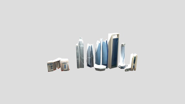 Abu Dhabi Style Buildings | Stylized 3D City 3D Model