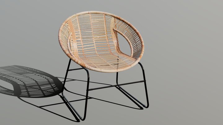 Wicker Chair Low Poly (Free Download)