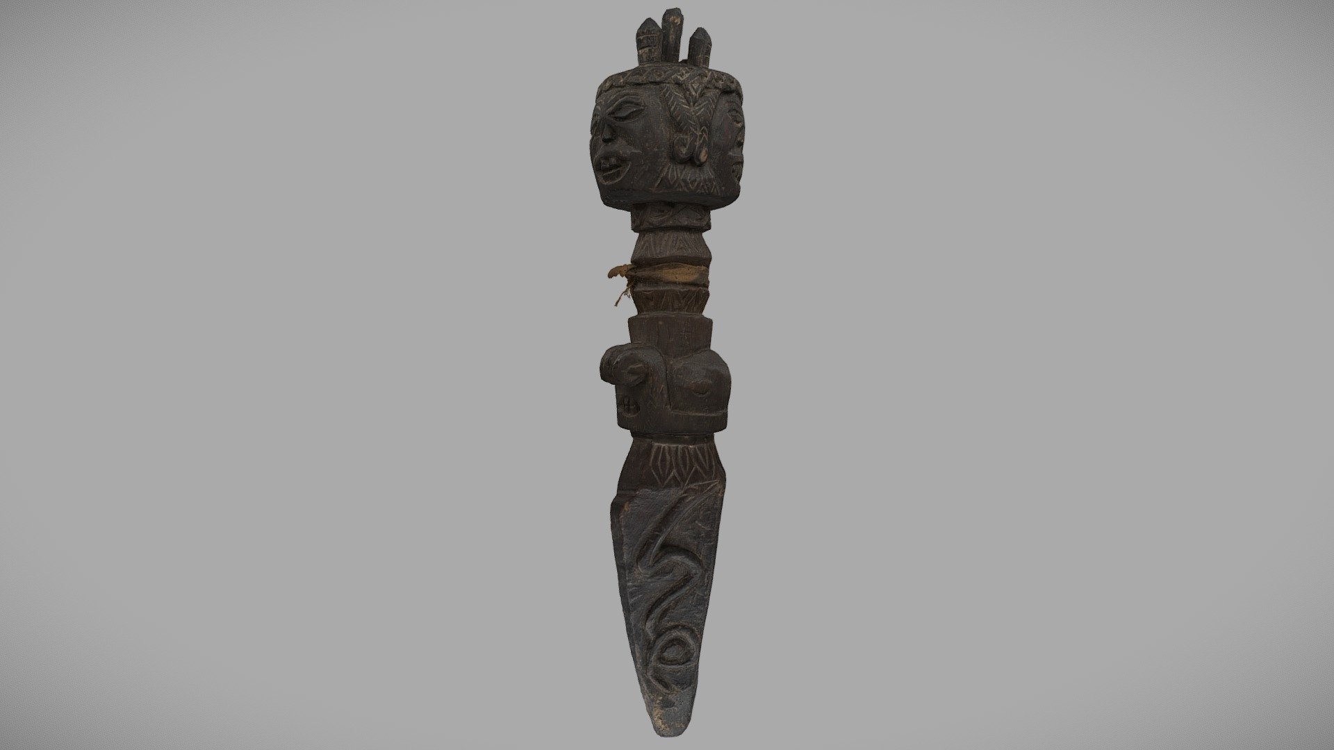 Dhãmi-jhãkrî carved tapered handle