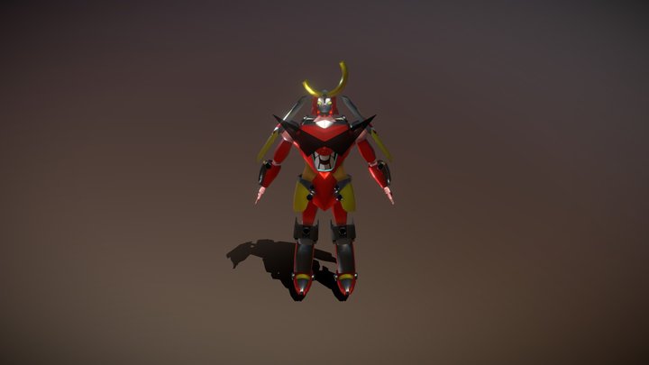 Gurren Lagann Mech w/ Mixamo Animations 3D Model