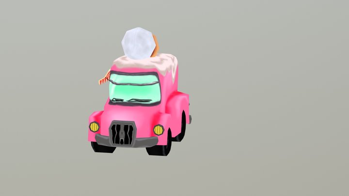 Cartoon Ice Cream Truck 3D Model
