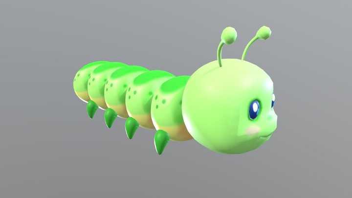 Cartoon Silkworm Baby – Free 3D Model STL