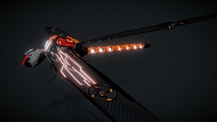 Sci Fi Dragonfly 3D Model