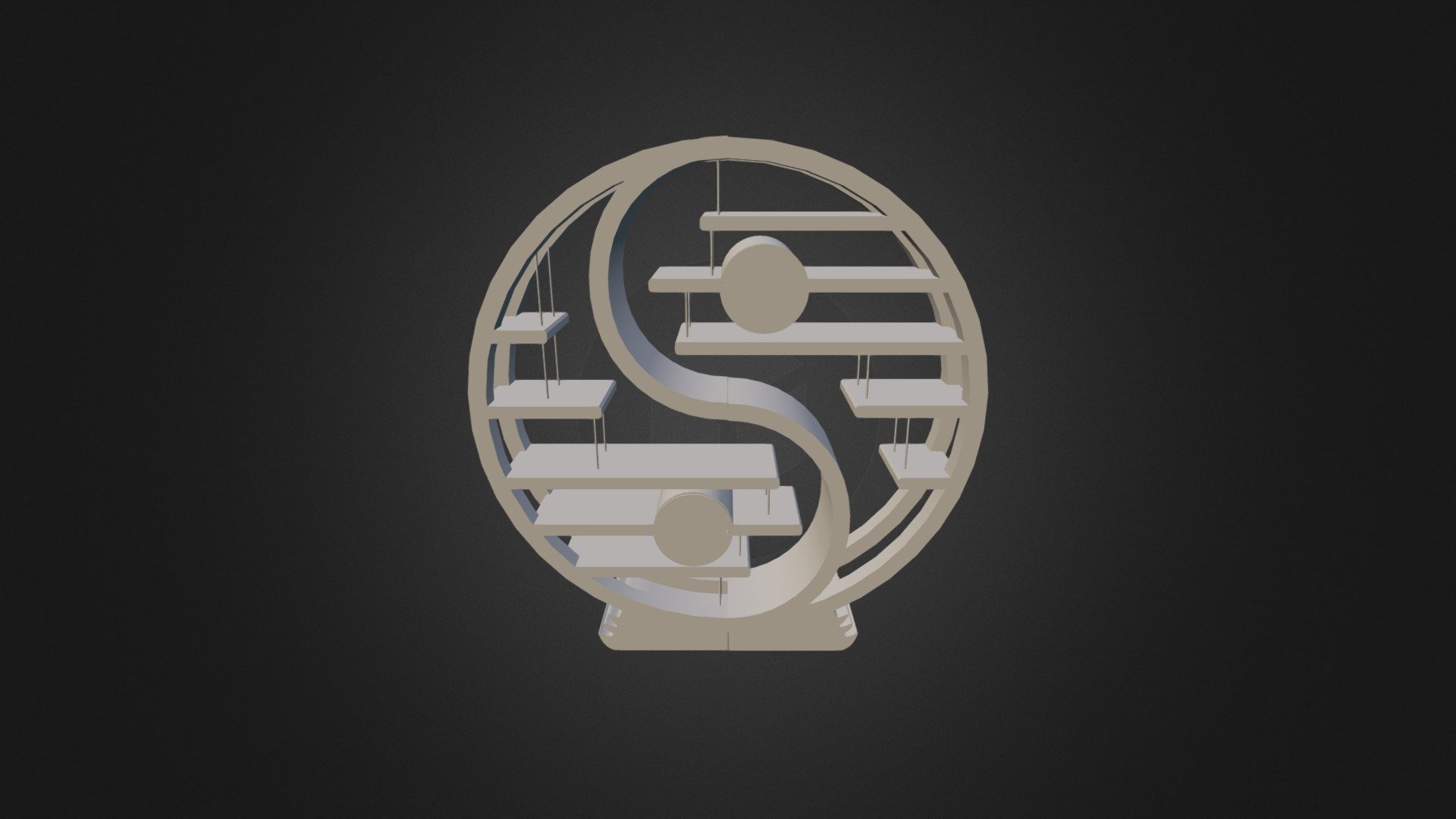 Yin Yang Bookshelf 3D model by sarapvieira [3c5b9c1] Sketchfab