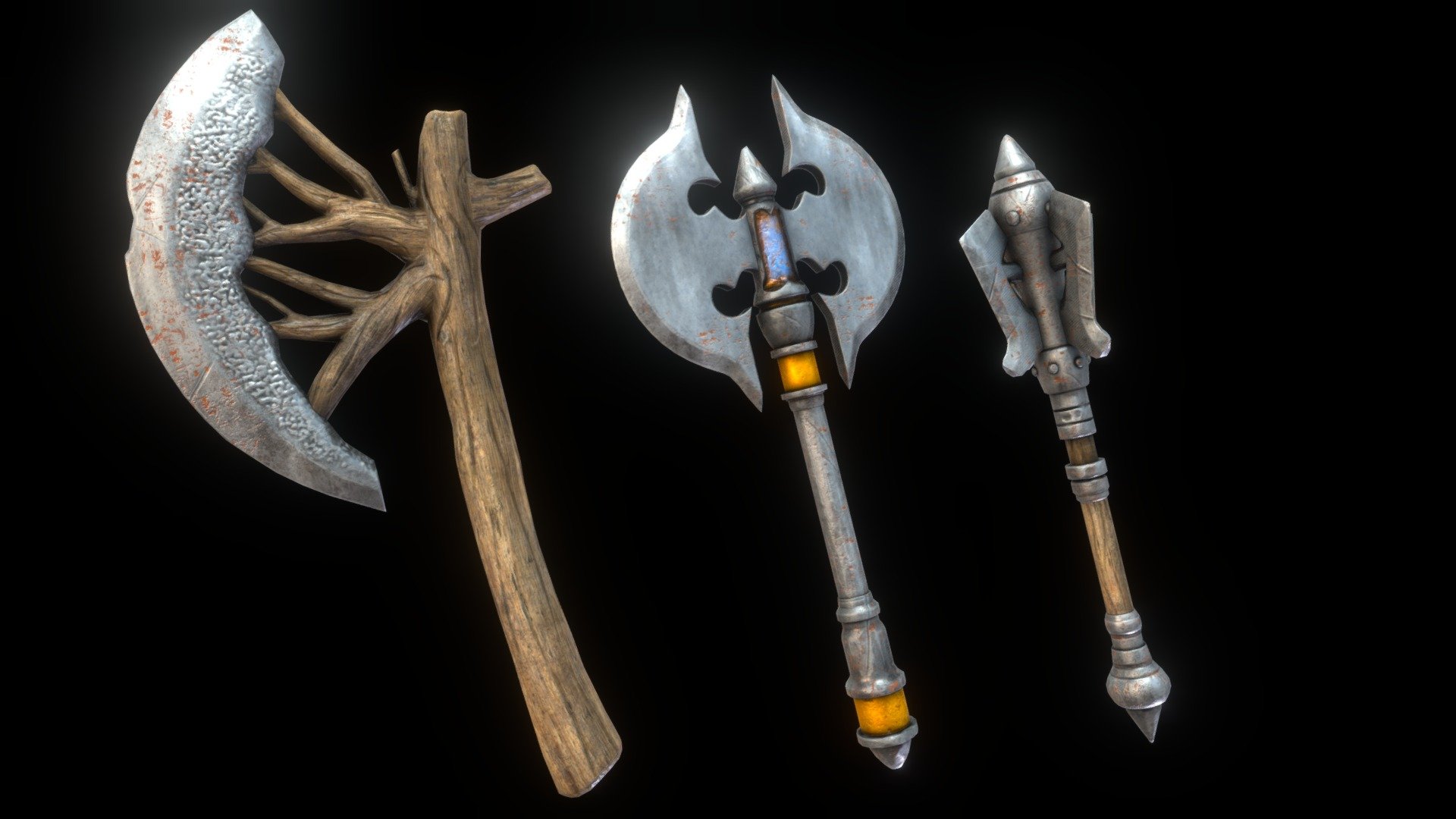 Axe Set Part 3 Buy Royalty Free 3D model by MetalMan3D [3c5bbf0