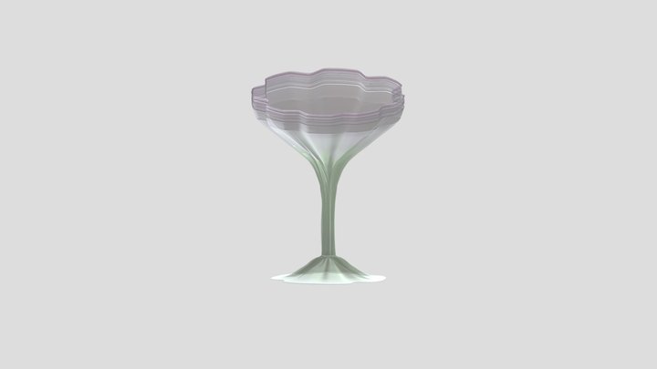 Flower Champagne Glass Model (Free) 3D Model